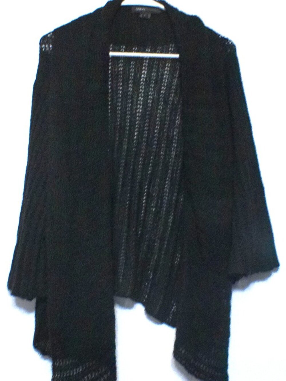 Great Plains Black Open Front Knit Cardigan Sweater Women's Large